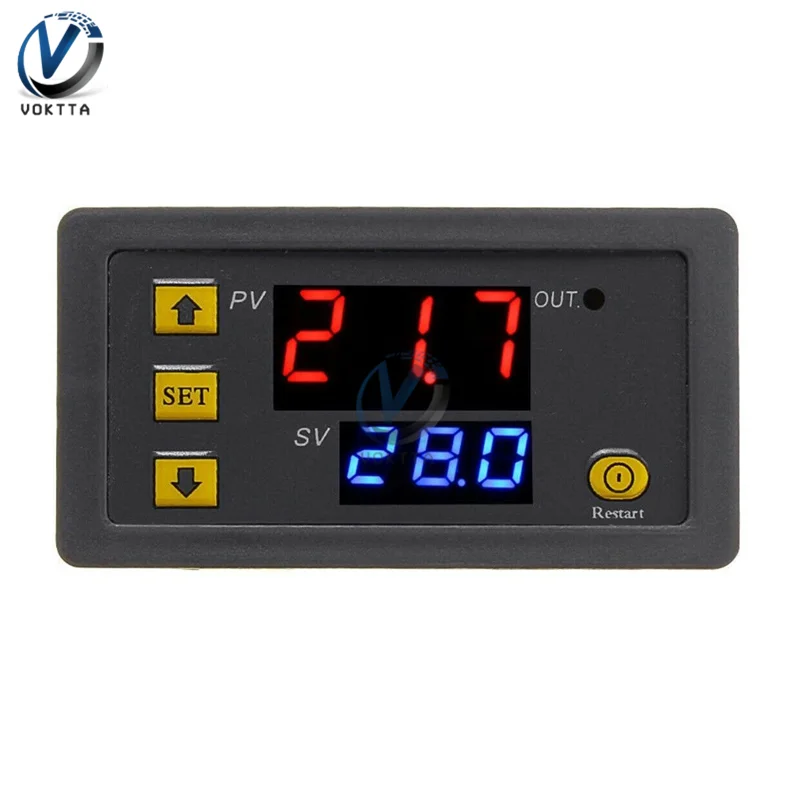 AC 110V 220V Cycle Timing Delay Relay Switch Dual Digital LED Display Cycle Timer Control Switch Module Adjustable Timing Relay