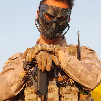 

Airsoft Mask Full Face Mask with Eye Protection Collision Resistant for Halloween Airsoft Hunting CS Game Paintball H7JP