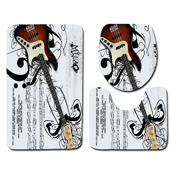 

3Pcs Set Bathroom Toilet Seat Cover Set Cover Bath Mat Shaped Bathroom Carpet Set Pad Toilet Seat Cover Bath Rugs Bathroom BA07