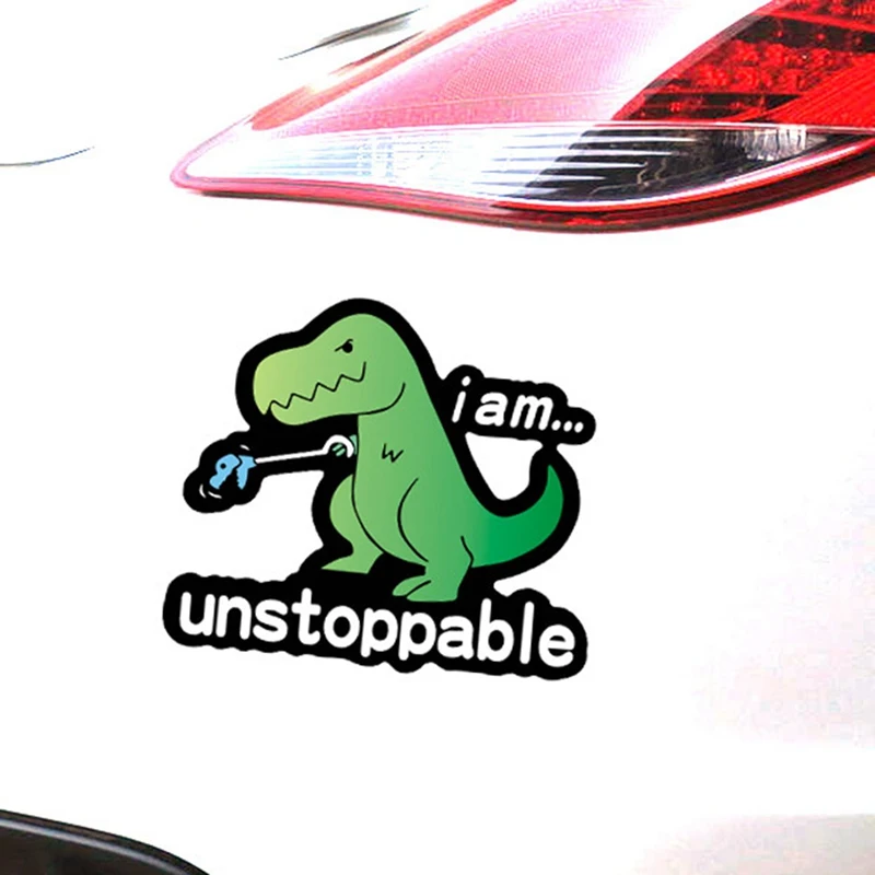 Новые забавные автомобильные наклейки с динозавром I am Unstoppable виниловые для