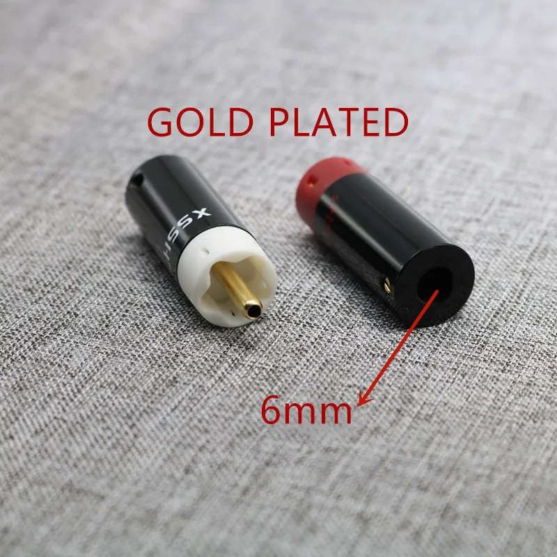 8 шт. XSSH высокое качество Hifi аудио позолоченный или посеребренный RCA разъем jack-6 мм 8 мм - Цвет: 6mm dia. Gold plated