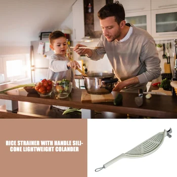 New Pot Strainer Plastic Crescent Pan Strainer With Handle Silicone For Water Filters Rice, Fruit Pasta Colander Kitchen Gadgets 4