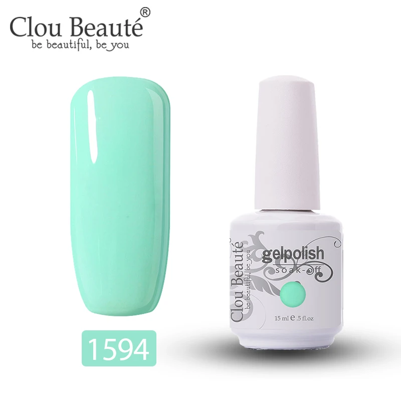 Clou Beaute 15 мл Гель-лак для ногтей УФ 179 цветов Varnich чистый цвет ногтей Блеск Топ УФ светодиодный гель Дизайн ногтей маникюрный лак гибридный - Цвет: 1594