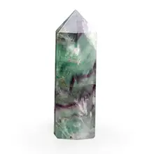 Натуральный 75*20 мм флюорит зеленый прозрачный кристалл исцеление палочка ТОЧКА резьба скипетр Вишневый кварцевый камень «reiki» резной бесплатный мешочек