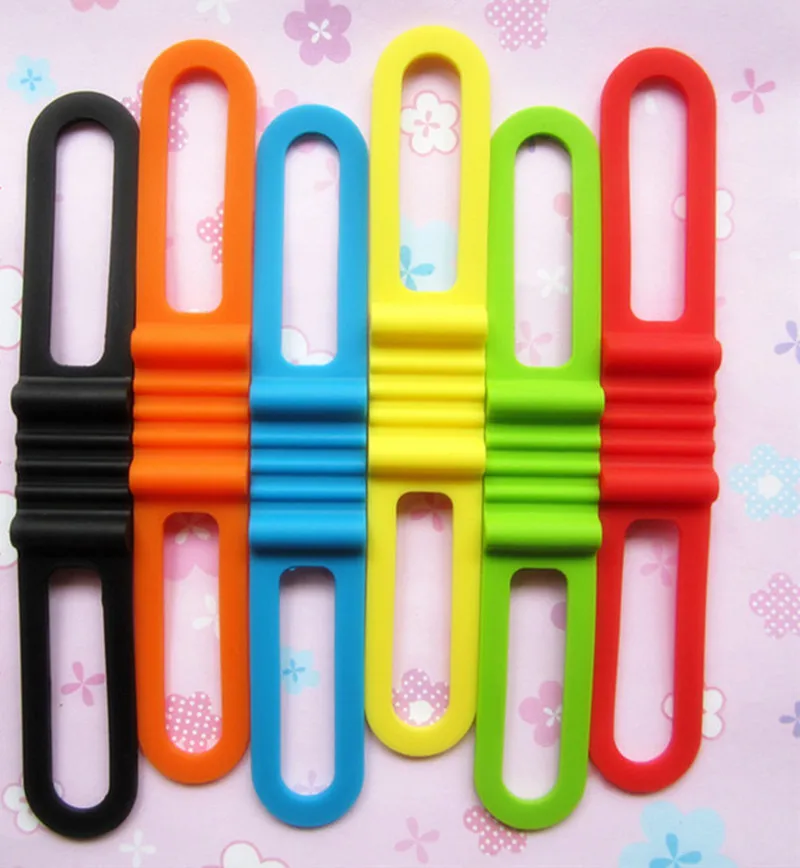 Best Bicycle Handlebar Silicone Elastic Belt Bike Silicon Strap Bandage Torch Bands Flashlight Clip Bicycle Light Torch Holder 5