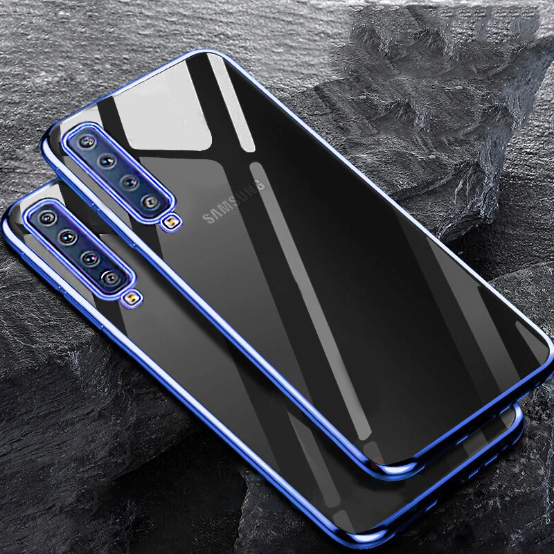 

For Samsung A9 2018 Case on for Samsung Galaxy A9 2018 Cover Clear Transparent Bumper Soft TPU Silicone Shockproof Plating Cases