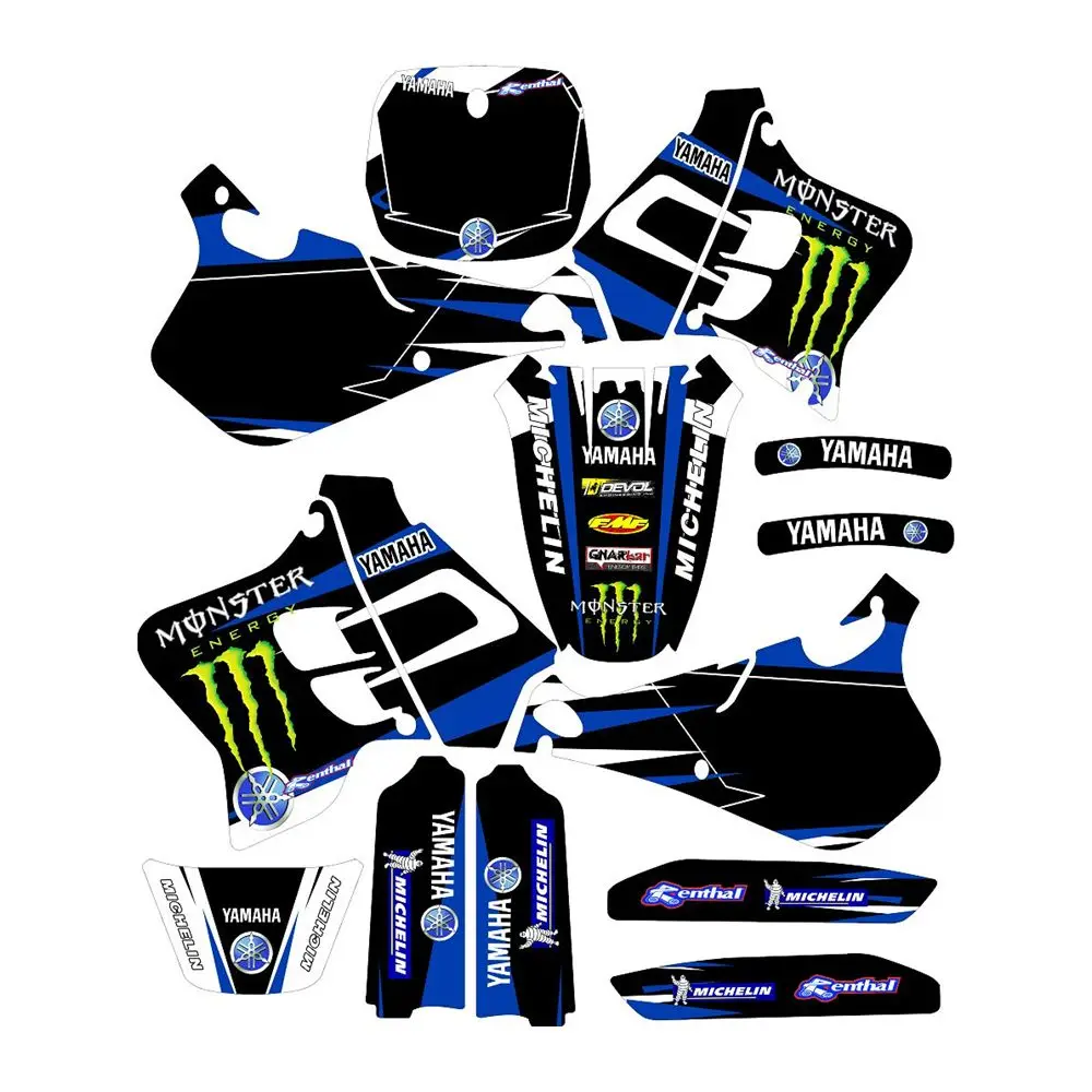 

For YAMAHA YZ125 YZ250 1993 1994 1995 New Ghost Claw Full Graphics Decals Stickers Custom Number Name 3M Bright Stickers