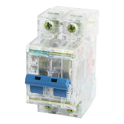 

400VAC 20A ON/OFF Switch Double Pole C Type Mini Circuit Breaker 4000A
