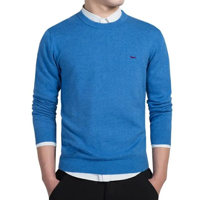 New Spring Autumn Casual Polos Jersey Men Solid Pullovers Long Sleeve 100%Cotton Harmont O-Neck Blaine Plus Size Sweaters 4