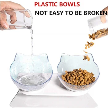

Non-slip Cat Bowl Double Bowls With Raised Stand Pet Food And Water For Cats Dogs Feeders Cat Bowl Pet Supplies