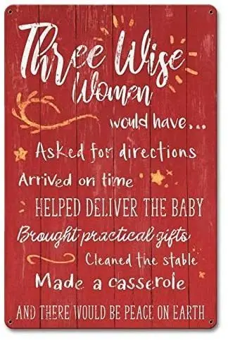 

Maizeco Three Wise Women Metal Tin Signs 8x12 Inch Decorative Poster Plate Funny Wall Decor for Outdoor Indoor Patio Beer
