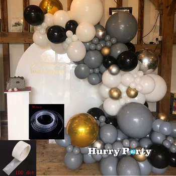 

126pcs Balloon Arch Kit Pastel 4D Silver Black Balloons Garland Globos baby birthday Wedding Party Decor Baby Shower Supplies