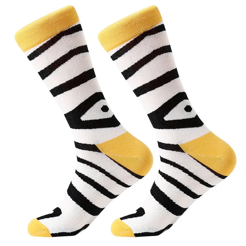 Новинка; забавные зимние носки с рисунком зебры; женские носки счастливые мужские носки; Плотные хлопковые теплые носки