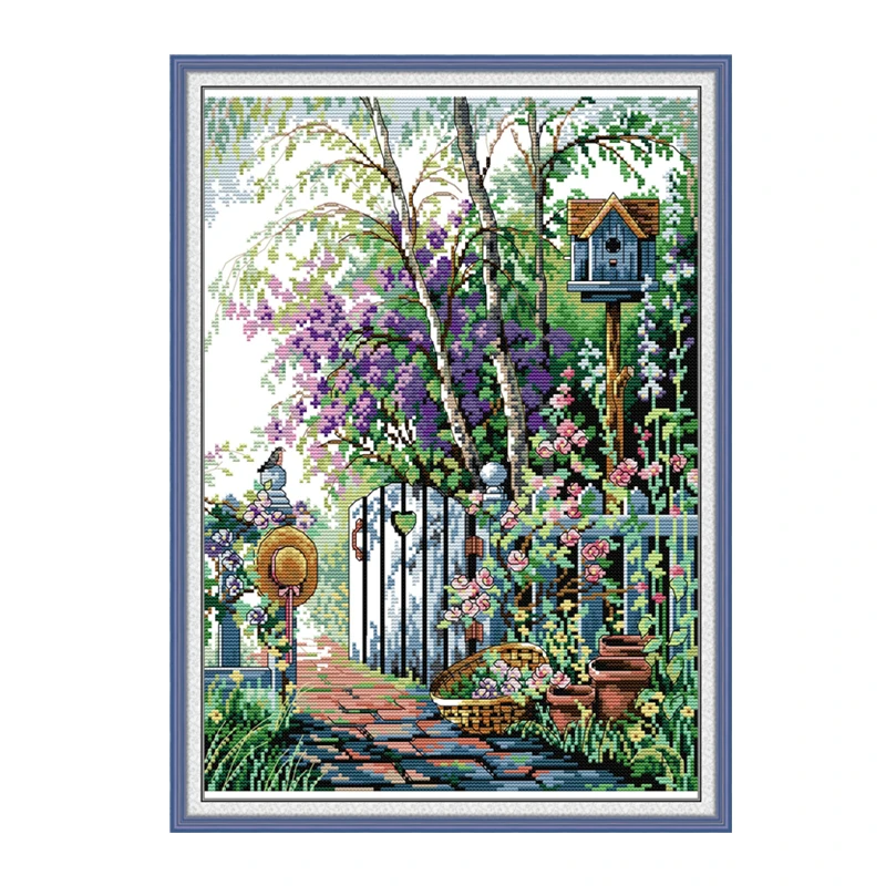 Garden path cross stitch kit aida 14ct 11ct count printed canvas stitches embroidery DIY handmade needlework cross stitch kit