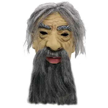 

Hot Sale Fashion Realistic Old Man Latex Mask Scary Mask Halloween Party Cosplay Dress Rubber Old Man Mask High Quality