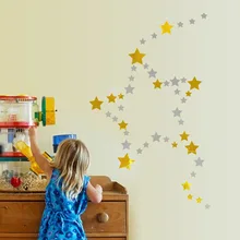 HM51005 матовый золотой звезда вход в спальню Тумба для телевизора стены стекла окна украшения настенные наклейки