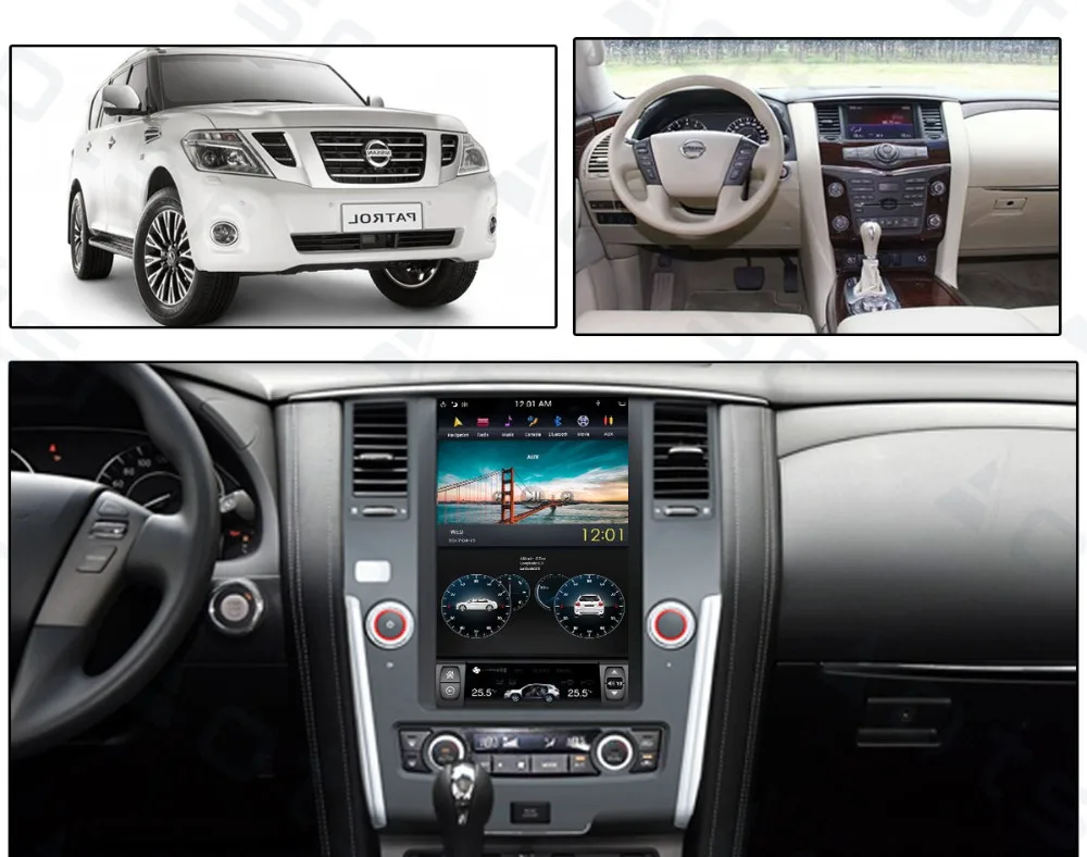 Flash Deal Android8.1 4GB 13.6 Tesla style PX6 For NISSAN PATROL 2010+ Silver Plus Head unit Multimedia With Auto Car Camera Recorder Radio 2