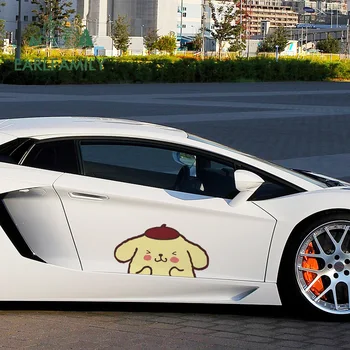 

EARLFAMILY 43cm x 23.1cm For Pompompurin Peeker Vinyl Material Fine Decal Sunscreen Car Stickers Scratch-Proof Decoration