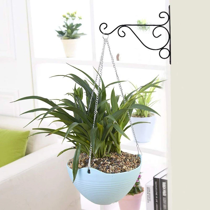 Plant Stand Stand for Flowers 3D Geometric Wall Hanging Balcony Plant Flower Pot Wrought Iron Hooks Holder Wall-Mounted Basket Bracket Plant