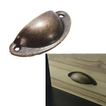 

12Pcs 8 x 3 x 2 cm Kitchen Cupboard Door Drawer Storage Cabinets Furniture Antique Shell Pull Handle