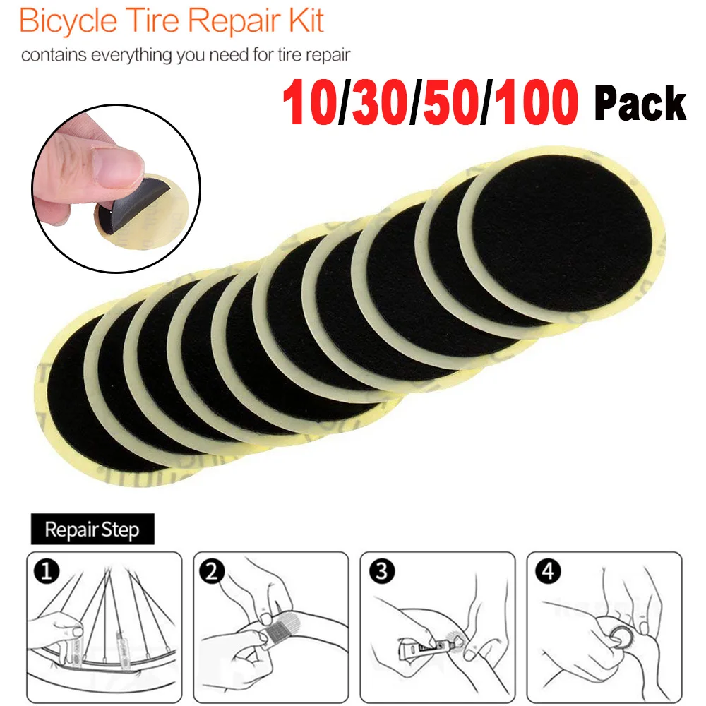 Bike Tire Patches Tool Quick Drying Without Glue Bicycle Tire Repair Kits Bicycle Inner Tire Patches Cycling MTB Tyre Puncture