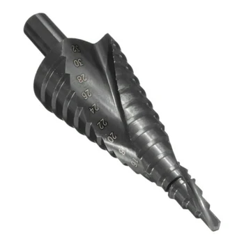 

4-32mm Spiral Step Cone Drill Bit Hole Cutter High Speed Steel Woodworking Tools