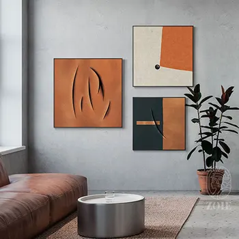 

Modern Geometry and Scratch Art Poster Retro Color Canvas Painting Wall Combined Pictures for Living Room Aisle Square Home Deco