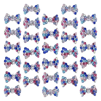

30pcs Manicure Charm Pretty Exquisite Creative Stylish Fashion Nail Art Charms Bow Manicure Decals Nail Sticker Decoration Rhine