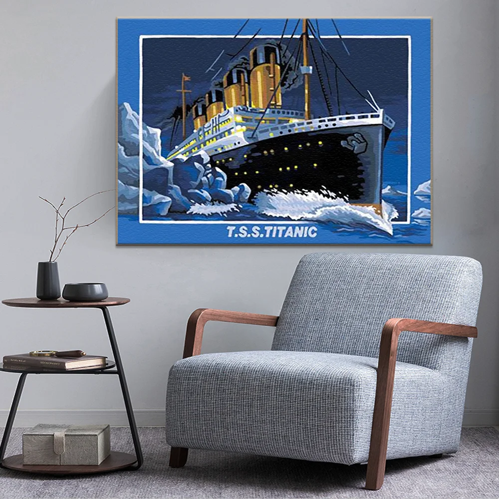 

Picture Of Titanic Painting By Numbers Historical Memory Image Coloring By Numbers On Canvas Home Decor Hand Painted Unique Gift