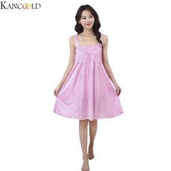 

KANCOOLD Women Home Wear Lace Nightgowns Tops summer New Women Sling Nightgown Solid Sexy Sleepwear Shortless Sleeve New