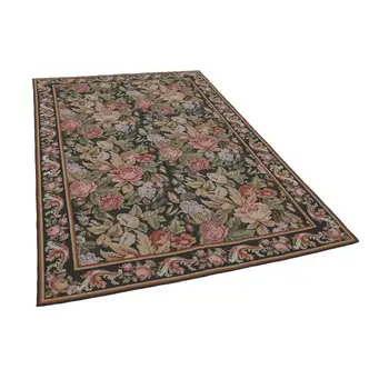 

170x256 Cm Green Handmade Needlepoint Rugs Rug-6x8 Ft