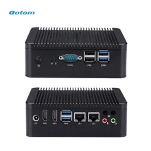Qotom мини игровой ПК Intel Core i3-7100U i5-7200U бортовой процессор DDR4 Оперативная память M.2 NVMe SSD Dual LAN мини-ПК