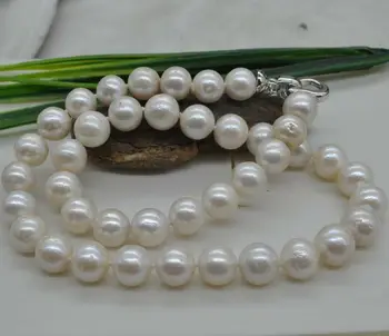 

NEW Natural Rare white 10-11mm round kasumi pearl necklace 18"