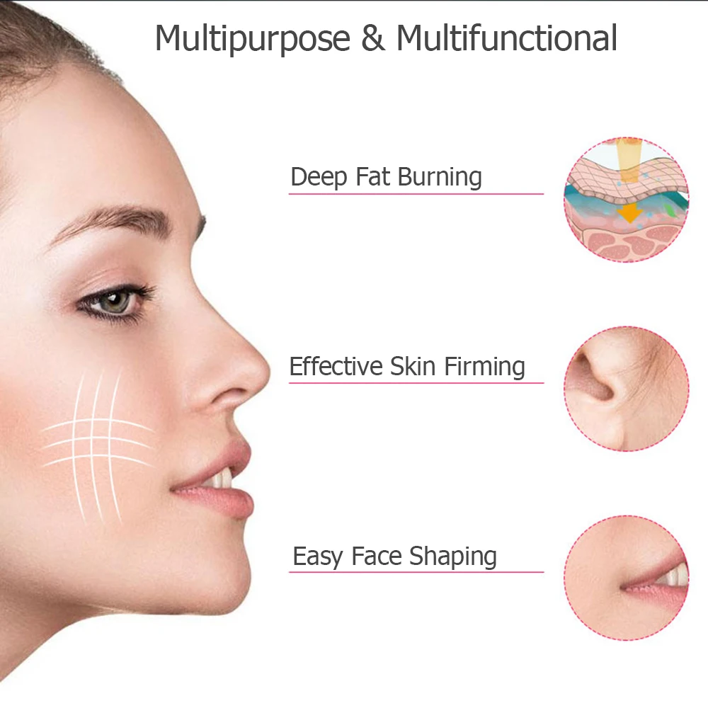  EMS Face Lifting Slimming Face Massager Deep Fat Burring Fade Lines Acoustic Vibration Facial Massa
