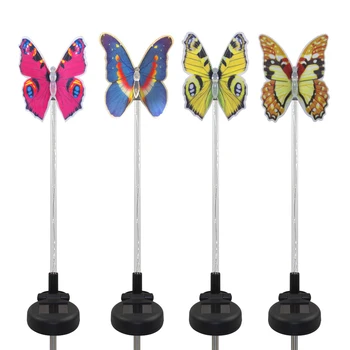 

4 Pack LED Solar Light Color-Changing Butterfly Dragonfly Garden Weddings Family Parties Decoration Figurines Landscape Lights