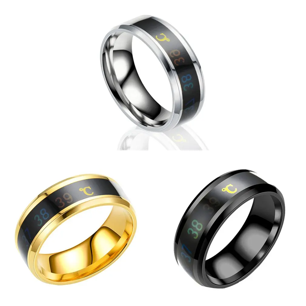 

Ring for Lovers Smart Temperature Ring Mood Temperature Display Men Women Ring Perfect Gift Delicate Elegant
