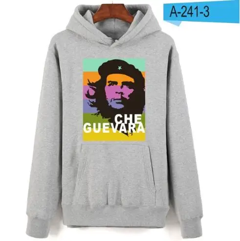 Горячая Распродажа Che Guevara зимние толстовки мужские/wo Мужская повседневная Уличная Черная Толстовка с длинным рукавом Герой Аргентины Повседневная забавная одежда - Цвет: Gray