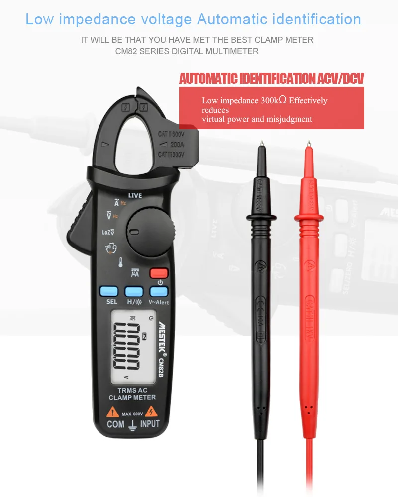 MESTEK мультиметр Цифровой клещи AC DC ток зажим напряжение Сопротивление Емкость Тестер 40-1000 Гц Авто Диапазон Amperimetro
