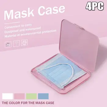 

4PC Funda mascarilla Portable Facemask Holder Face Mask Storage Box Case Save Mask Boxes caja para guardar mascarillas