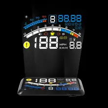 Pantalla frontal F4 HUD para coche, proyector con velocímetro Digital automático, pantalla frontal hacia arriba, OBD2, Ordenador de viaje para coche