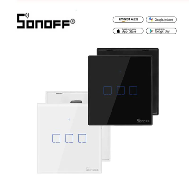 Интеллектуальный выключатель света SONOFF T3 T2EU Smart Wifi RF 433 /App/Touch Управление