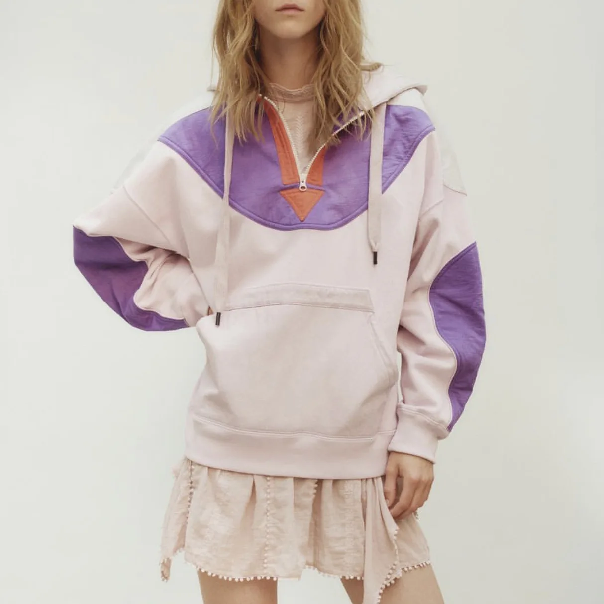 Women Hoodie Autumn /Winter New Half Zipper Large Pocket Hooded Women's Sweatshirt