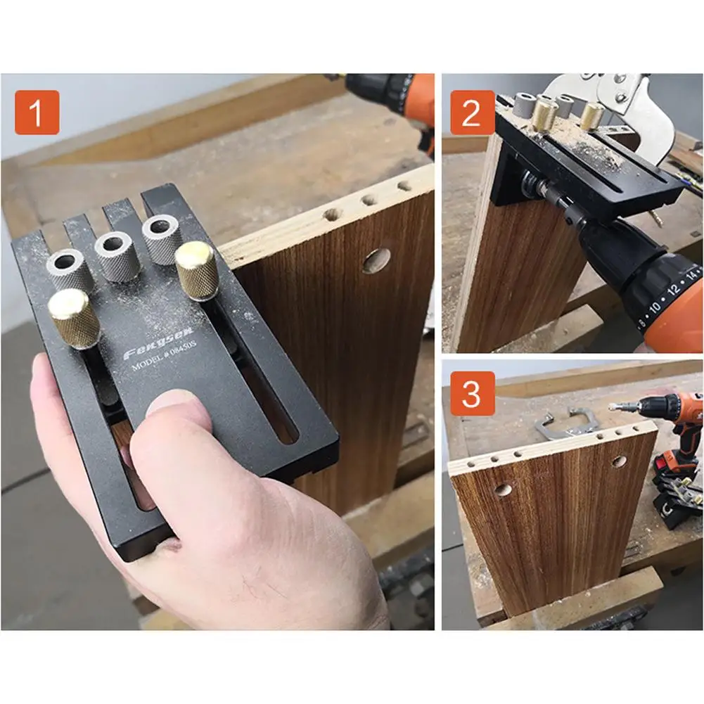 

3 in 1 Woodworking Tool Furniture Drill Bit Dowel Durable Practical High Precision Calibration Tenon Center Locator Puncher