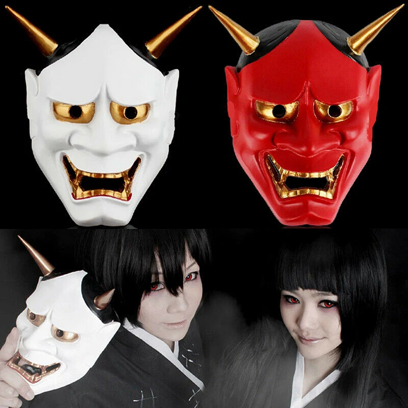 Kосплей Mаска Hannya Mask Halloween Collective Decorative Resin Japan Buddhism Prajna Ghost Scary Masquerade Helmet | Дом и сад