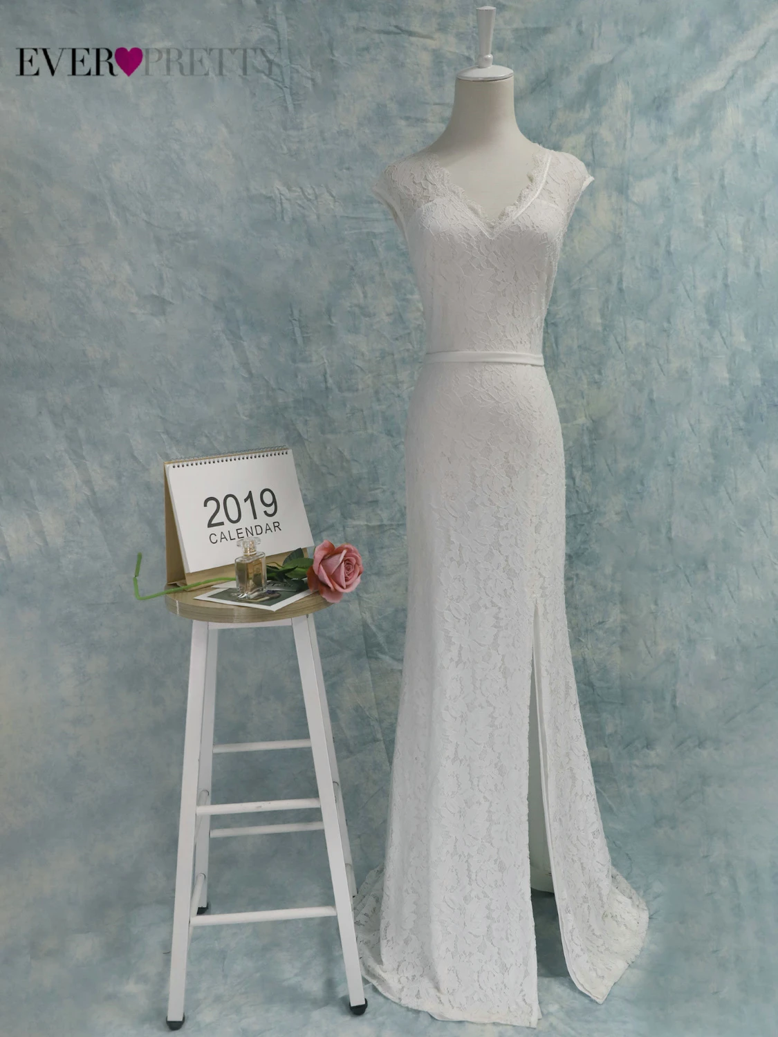 Vestido De Noiva кружевные свадебные платья Русалочки Ever Pretty EP00933CR А силуэта с v образным