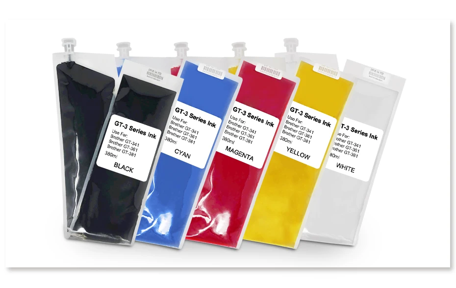 Bolsa de Tinta de Substituição de Tinta de Matéria Direto para a Impressora de Vestuário Dtg para o Irmão Têxtil Gt3 Série 6 Cores Opcionais Gt-3 Gt-341 Gt-361 Gt-381 3 Computador e Escritório