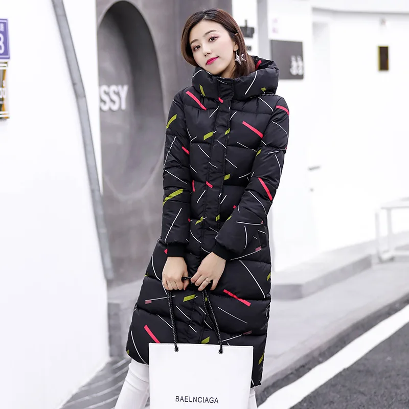 FICUSRONG, повседневные, тонкие, с принтом, длинные, пуховики, для женщин, s, зимняя куртка, пальто, теплая, осенняя куртка, для женщин, с капюшоном, пальто