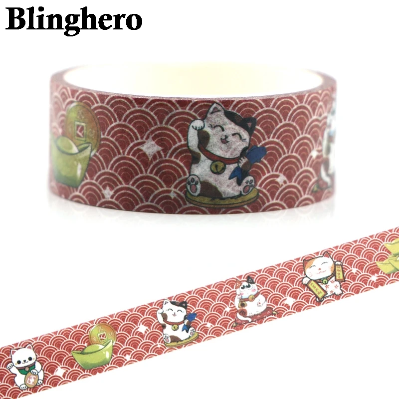 

CA121 Lucky Cat Kawaii Washi Tapes DIY Painting paper Masking tape Decorative Adhesive Tapes Scrapbooking Stationery Stickers