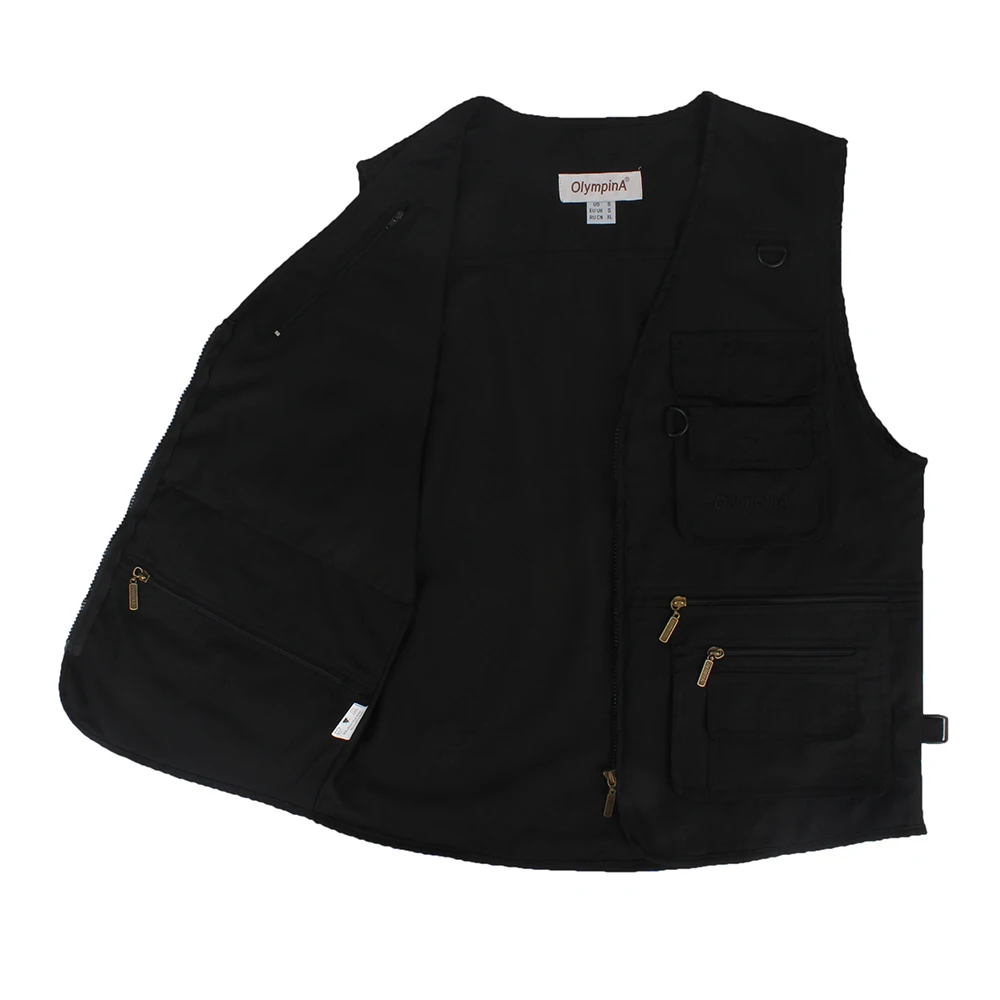 Жилет мужской с множеством карманов уличная безрукавка V образным вырезом