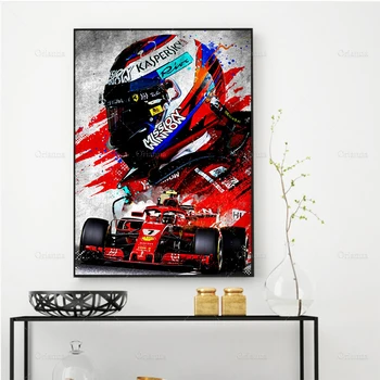 

Home Decor Kimi Raikkonen Iceman F1 Canvas Painting Poster Abstract PrintsModular Wall Art Picture For Living Room Bedroom Frame